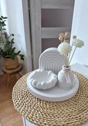 Zestaw Prezentowy z Gipsu Ceramicznego – Biały wazon taca misa
