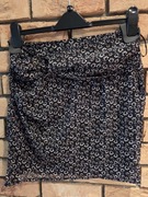 Moodo spódniczka w drobne kwiatki kwiatowy wzór czarno biała S 36