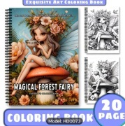 20-Stronicowa Książka do Kolorowania - Fantazyjna Herbatka z Grzybami