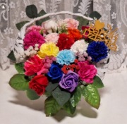 Dzień Babci, Dziadka , Walentynki,  kwiaty mydlane  