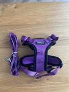 Uprząż dla Kota ze Smyczą – Regulowana, Miękka, Odblask Roz S, Liliowa