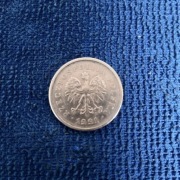 Moneta 1zl 1991r. Wyłowiona z obiegu
