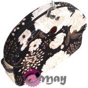 Organizer Obag MOON LIGHT beżowy – welur kwiaty beż czarny | OMAY Handmade