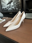 LIU JO eleganckie szpilki damskie beżowe skóra naturalna 39 Made in Italy