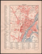 STETTIN SZCZECIN stary plan miasta z 1888 roku