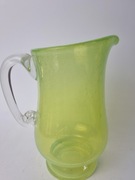 Limonkowy dzbanek Ludwik Fiedorowicz szkło Vintage PRL 