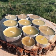Tealights duże z wosku pszczelego (4 szt) 
