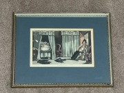 Thomas Rowlandson Dr Syntax oryginalna akwaforta z 1819 ręcznie kolorowana