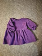 Next sukienka fioletowa dresowa ocieplana meszek króliczek naszywka 68