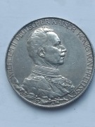 2 Marki 1913 Wilhelm ll Mundur srebro