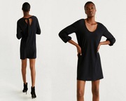 MANGO MNG mała czarna sukienka NOWA szarfa XS/34
