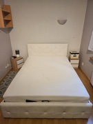 Łóżko tapicerowane z wysokiej jakości materacem 140 x 210 cm