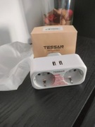 Adapter podróżny przejściówka wtyczka UK do EU plus 2xUSB biały