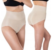 Majtki wyszczuplające z wysokim pasem XL/XXL, laserowe, beżowe