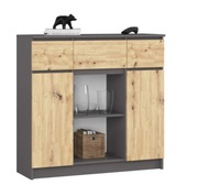 Komoda szuflady szafki szafka szary antracyt jasne drewno szerokość 101cm