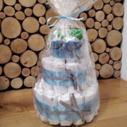 Tort z pampersów AŻ 54 sztuki! ze skarpetkami SOXO