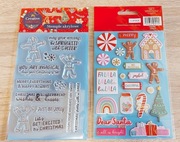 Zestaw stempli (ciastek i napisy) + naklejki kartonikowe