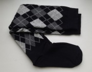 Skarpetki kolanówki czarne w kratkę NOWE