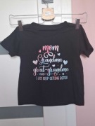 T-shirt dla dziewczynki z kolorowy napisem r. 122