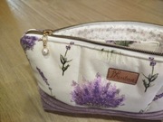 Kosmetyczka, bawełna z printem lawendy plus sztruks 