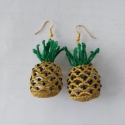 Kolczyki koronkowe frywolitka ananas