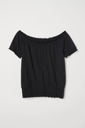 H&M Top bluzka z marszczeniem CZARNA 146 / 152