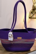 Torebka handmade uszyta ze sznurka bawełnianego 