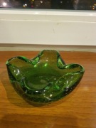 Popielniczka murano zielone szkło 