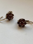 Złote kolczyki z granatami