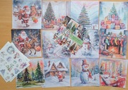 mega zestaw zimowo świąteczny mega kolorowy kartki + naklejki scrapbooking
