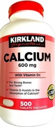 KIRKLAND WAPŃ CALCIUM+ VIT D3 600mg 500 tabletek