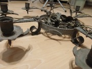 Żyrandol wiszący kuty metalowa  100cm duży