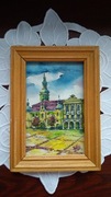 obrazek ręcznie malowany akwarela architektura zabytkowy rynek