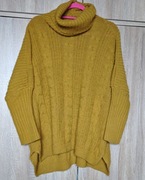 Zielony golf gruby ciepły luźny L/XL