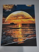 Obraz malowany po numerach, prezent, zachód słońca, Paryż