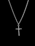 Naszyjnik ankier 55 cm 3 mm + krzyżyk + pudełko