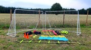 Sprzęt piłkarski duży zestaw do treningów piłki nożnej bramki chorągiewki  
