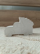 Boże Narodzenie choinka auto gips ceramiczny na stolik komodę ozdoby