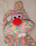 SZALONY KRÓLIK 90 cm +++ AMIGURUMI +++ HAND MADE +++ SZYDEŁKO +++ MASKOTKA