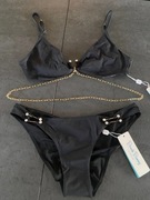 Beach Bunny Strój Kąpielowy Daryn Czarny Cyrkonie Nowy XL/L Premium Usa