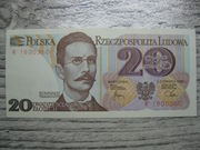 BANKNOT PRL 20 ZŁOTYCH 1982 ROK SERIA R ROMUALD TRAUGUTT UNC