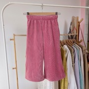 Szerokie spodnie 110 sztruksy miękkie różowe wide leg