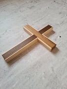 Piękny krzyż na ścianę z drzewa egzotycznego 26cm  Ręcznie wykonany