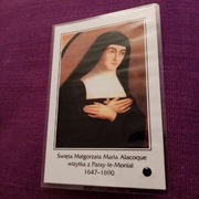 Obrazek - relikwią święta Małgorzata Maria Alacoque. 