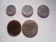 POLSKA 1989 1 zł - 20 zł = 5 szt