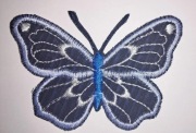 Naszywka na ubrania / ozdobna aplikacja / łata - granatowy motyl