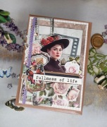 Kartka okolicznościowa "Kobieta z różą"