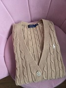 Sweter kardigan Ralph Lauren warkocz camel 