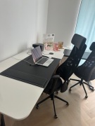 IKEA BEKANT Biurko z regulacja wysokości, biały blat, czarne nogi 160x80cm