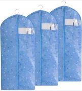 Pokrowce na ubrania, niebieskie, zestaw 3 sztuk, 58 x 88 cm. 